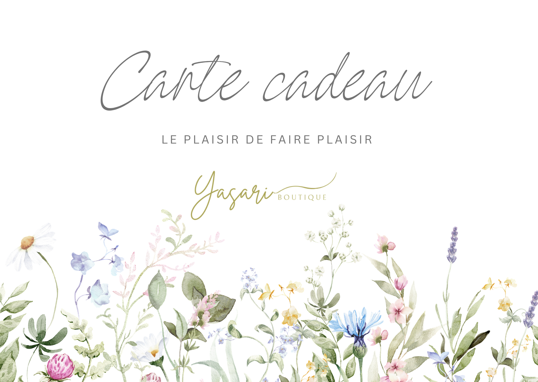 Carte cadeau Yasari Boutique
